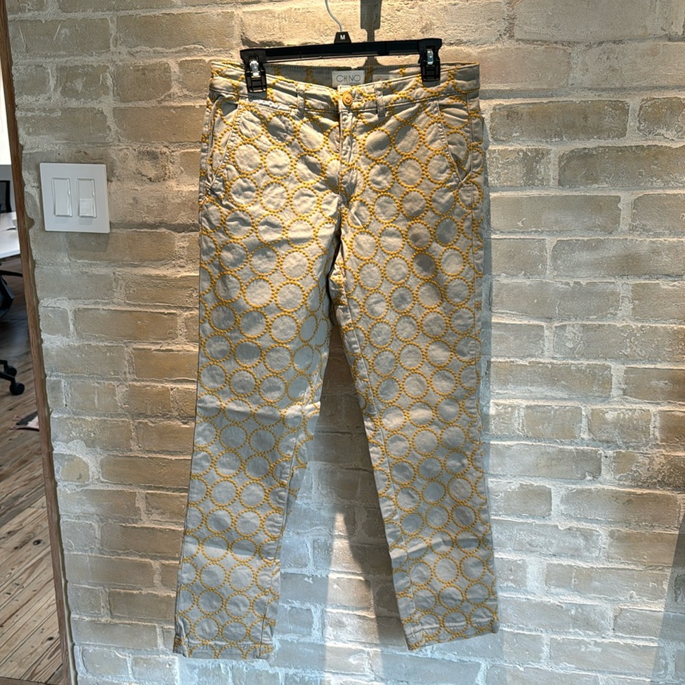 Embroidered chinos by Anthropologie